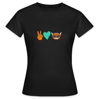 Büffel Rind Ochsen - Frauen T-Shirt - Schwarz - Vorne - AI Model Female 172 dark (172cm)