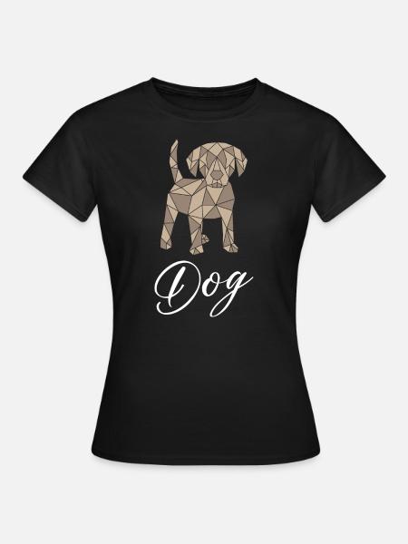 Dog Geometric - Frauen T-Shirt - Schwarz