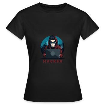 Lunettes de soleil Hacker Hacker Hacker anonyme - T-shirt Femme - noir - Devant - AI Model Female 172 dark (172cm)