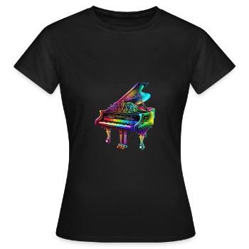 PIANO A QUEUE - T-shirt Femme - noir - Devant - AI Model Female 172 dark (172cm)