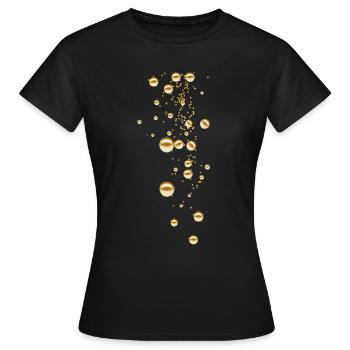 Gold,Pearls,Pearls,Rain,Stars,Rivets - Women's T-Shirt - black - Front - AI Model Female 172 dark (172cm)