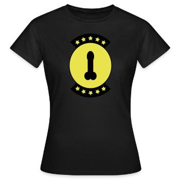 Insigne de pénis 2C. - T-shirt Femme - noir - Devant - AI Model Female 172 dark (172cm)