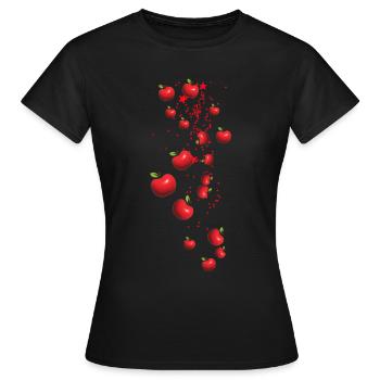 Äpfel, Apfel, Sterne, illustration , 3D - Frauen T-Shirt - Schwarz - Vorne - AI Model Female 172 dark (172cm)