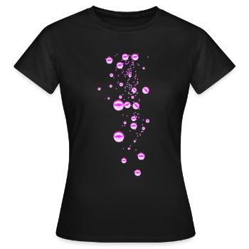 Pink, pearls, pearl, rain, stars, rivets - Women's T-Shirt - black - Front - AI Model Female 172 dark (172cm)