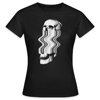Glitch-Schädel - Frauen T-Shirt - Schwarz - Vorne - AI Model Female 172 dark (172cm)