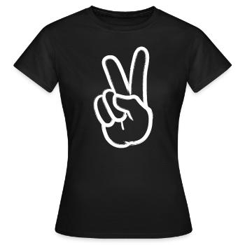 La paix signe la main de la paix - T-shirt Femme - noir - Devant - AI Model Female 172 dark (172cm)