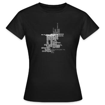 Aussage: „Wir sind alle Ausländer, fast überall!“ - Frauen T-Shirt - Schwarz - Vorne - AI Model Female 172 dark (172cm)