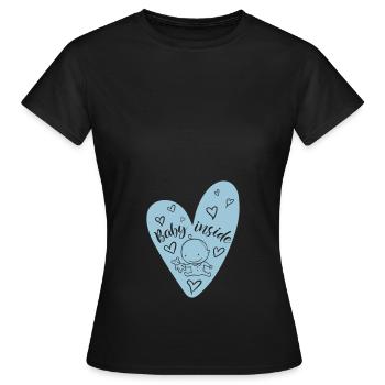 BABY INSIDE SCHWANGERSCHAFT SCHWANGER - Frauen T-Shirt - Schwarz - Vorne - AI Model Female 172 dark (172cm)