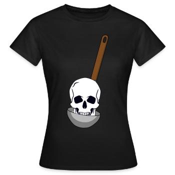 Soupe louche crâne cuisine cuisine toxique - T-shirt Femme - noir - Devant - AI Model Female 172 dark (172cm)