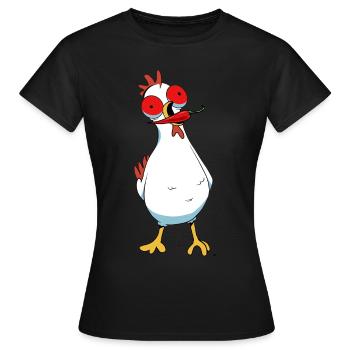 Peperoni Chili Huhn Heiß Geflügel Federvieh scharf - Frauen T-Shirt - Schwarz - Vorne - AI Model Female 172 dark (172cm)