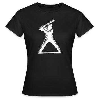 Baseball Spieler mit Baseballschläger - Frauen T-Shirt - Schwarz - Vorne - AI Model Female 172 dark (172cm)