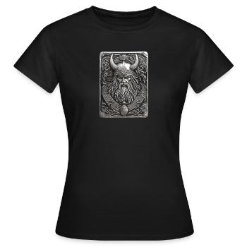 Germane Germanen Wotan Germanengott Nordic Spirit - Frauen T-Shirt - Schwarz - Vorne - AI Model Female 172 dark (172cm)