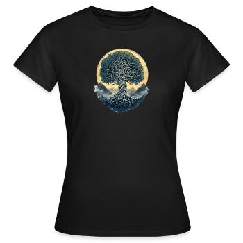 Yggdrasil Odin Wotan Odin Viking Vikings Wikinger - Women's T-Shirt - black - Front - AI Model Female 172 dark (172cm)