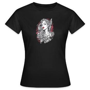 Bitcoin Girl BTC Crypto - Frauen T-Shirt - Schwarz - Vorne - AI Model Female 172 dark (172cm)