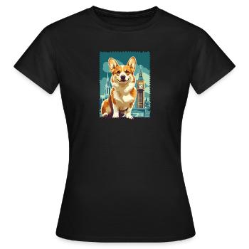 Corgy Big Ben London - Frauen T-Shirt - Schwarz - Vorne - AI Model Female 172 dark (172cm)