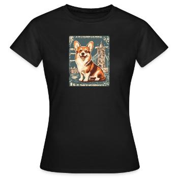 Corgy Tower Bridge London - Frauen T-Shirt - Schwarz - Vorne - AI Model Female 172 dark (172cm)