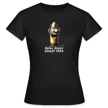 Cartouche Shoot IPSC Burn Money - T-shirt Femme - noir - Devant - AI Model Female 172 dark (172cm)
