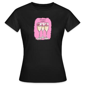 Prosecco Sisters Schwestern Party Girls - T-shirt Femme - noir - Devant - AI Model Female 172 dark (172cm)