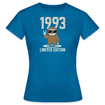 1993 Édition limitée – Chemise Cool Sloth - T-shirt Femme - bleu saphir antique chiné - Devant - AI Model Female 172 dark (172cm)