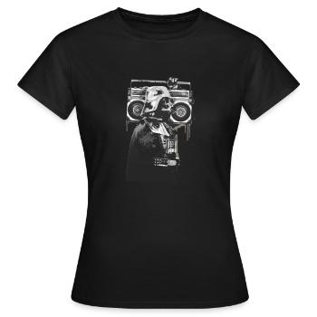 Boombox Helmet Collage - Women's T-Shirt - black - Front - AI Model Female 172 dark (172cm)
