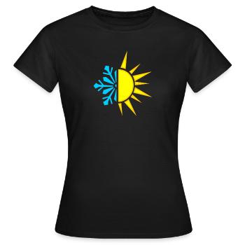 Logo d’isolation froid chaleur neige soleil - T-shirt Femme - noir - Devant - AI Model Female 172 dark (172cm)