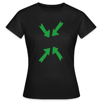 green in focus - Women's T-Shirt - black - Front - AI Model Female 172 dark (172cm)