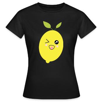 Citron, Citron vert, Citron vert, Fruits, Fruits, Végétalien - T-shirt Femme - noir - Devant - AI Model Female 172 dark (172cm)