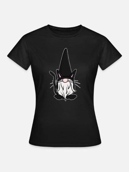 Katzen Gnome Gnomes - Frauen T-Shirt - Schwarz