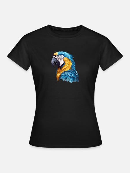 Blau-Gold Ara - Frauen T-Shirt - Schwarz