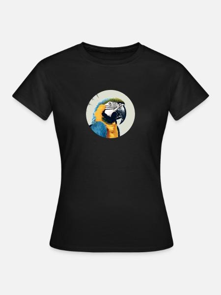 Blau-Gold Ara - Frauen T-Shirt - Schwarz