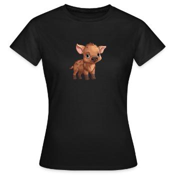 Wildschwein - Frauen T-Shirt - Schwarz - Vorne - AI Model Female 172 dark (172cm)