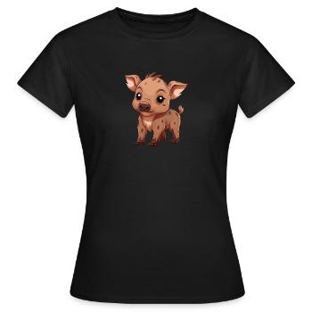 Wildschwein - Frauen T-Shirt - Schwarz - Vorne - AI Model Female 172 dark (172cm)