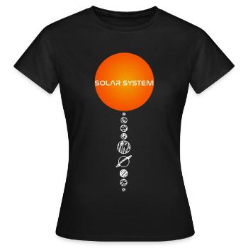 Le soleil et les planètes - T-shirt Femme - noir - Devant - AI Model Female 172 dark (172cm)