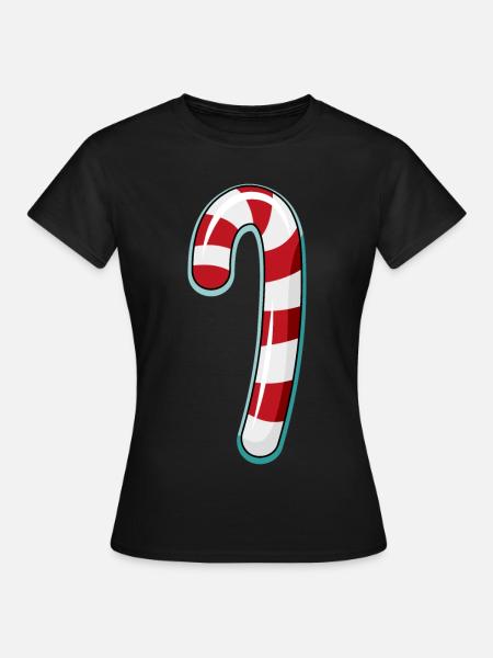 Zuckerstange gestreiftes Design - Frauen T-Shirt - Schwarz