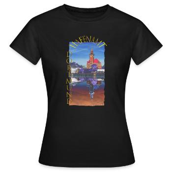 Historisches Dortmunder Hafenamt - Frauen T-Shirt - Schwarz - Vorne - AI Model Female 172 dark (172cm)