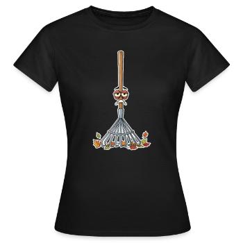Râteau d’automne aux yeux fatigués - T-shirt Femme - noir - Devant - AI Model Female 172 dark (172cm)