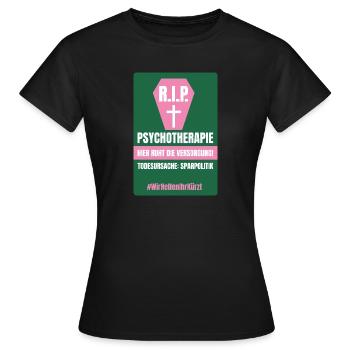 PSYCHO_04 - Frauen T-Shirt - Schwarz - Vorne - AI Model Female 172 dark (172cm)