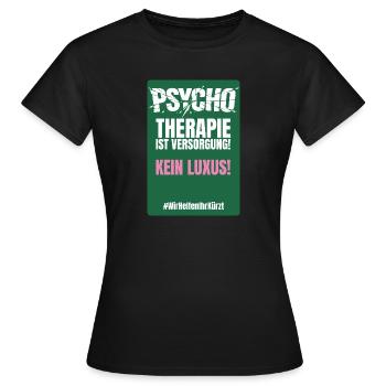 PSYCHO_06 - Frauen T-Shirt - Schwarz - Vorne - AI Model Female 172 dark (172cm)