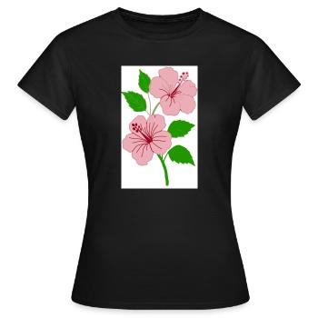 Hibiskus - Frauen T-Shirt - Schwarz - Vorne - AI Model Female 172 dark (172cm)