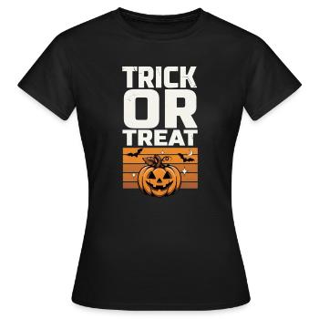 Halloween de bonbons ou sort – Halloween à la citrouille - T-shirt Femme - noir - Devant - AI Model Female 172 dark (172cm)