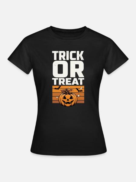 Süßes oder Saures – Kürbis-Halloween - Frauen T-Shirt - Schwarz