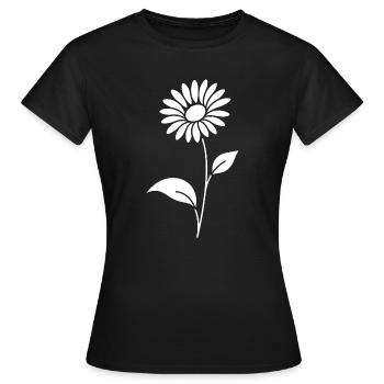 Abstrakte Blumen Silhouette Sommermotiv - Frauen T-Shirt - Schwarz - Vorne - AI Model Female 172 dark (172cm)