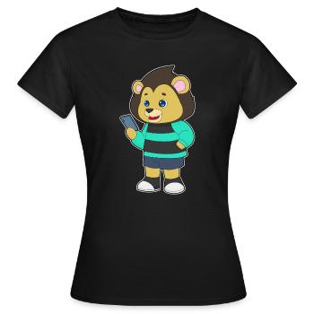 Lion Smartphone - T-shirt Femme - noir - Devant - AI Model Female 172 dark (172cm)