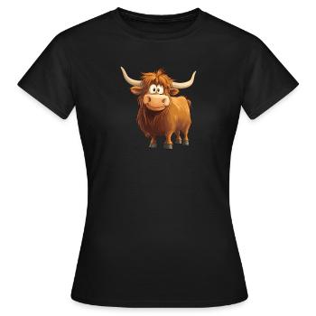 Bovins Highland - T-shirt Femme - noir - Devant - AI Model Female 172 dark (172cm)