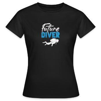 Tauchen Diving Vintage Underwater Sprüche - Frauen T-Shirt - Schwarz - Vorne - AI Model Female 172 dark (172cm)
