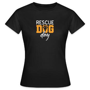 Hund Hunde Vintage Rettungshund Sprüche - Frauen T-Shirt - Schwarz - Vorne - AI Model Female 172 dark (172cm)