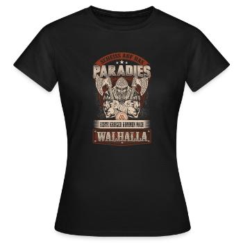 Auf nach Walhalla - Frauen T-Shirt - Schwarz - Vorne - AI Model Female 172 dark (172cm)