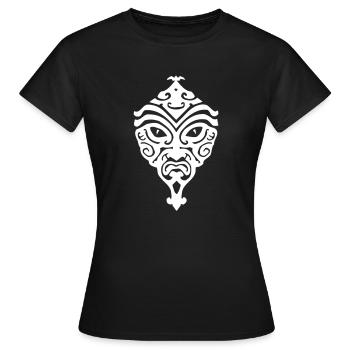 god mask tattoo - Women's T-Shirt - black - Front - AI Model Female 172 dark (172cm)
