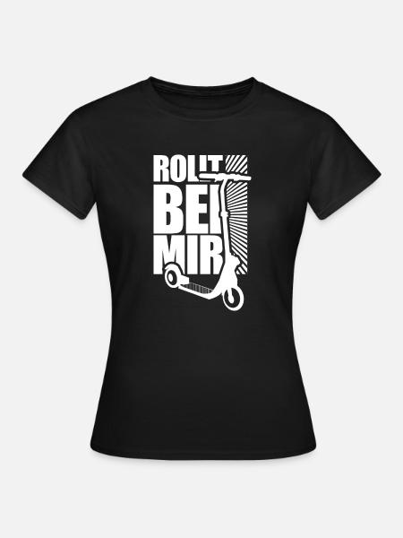 Roller Tretroller E-Roller Cityroller Fahrer - Frauen T-Shirt - Schwarz