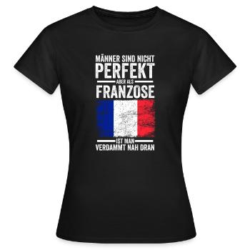 Frankreich Franzose Französisches - Frauen T-Shirt - Schwarz - Vorne - AI Model Female 172 dark (172cm)